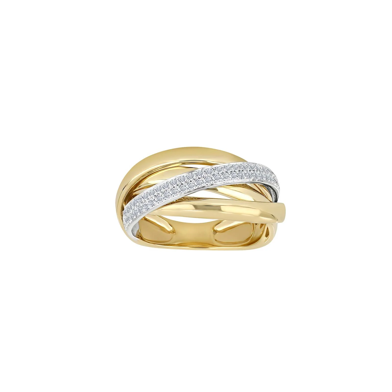 14 kt. guld krydsring  m/dia 0.38ct W/SI