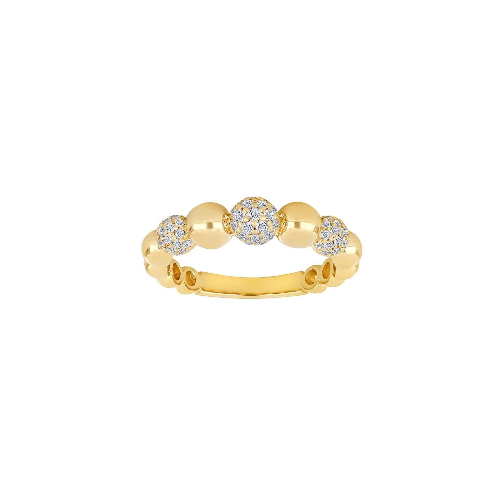 14 kt. guld kuglering m/dia 0.42ct W/SI