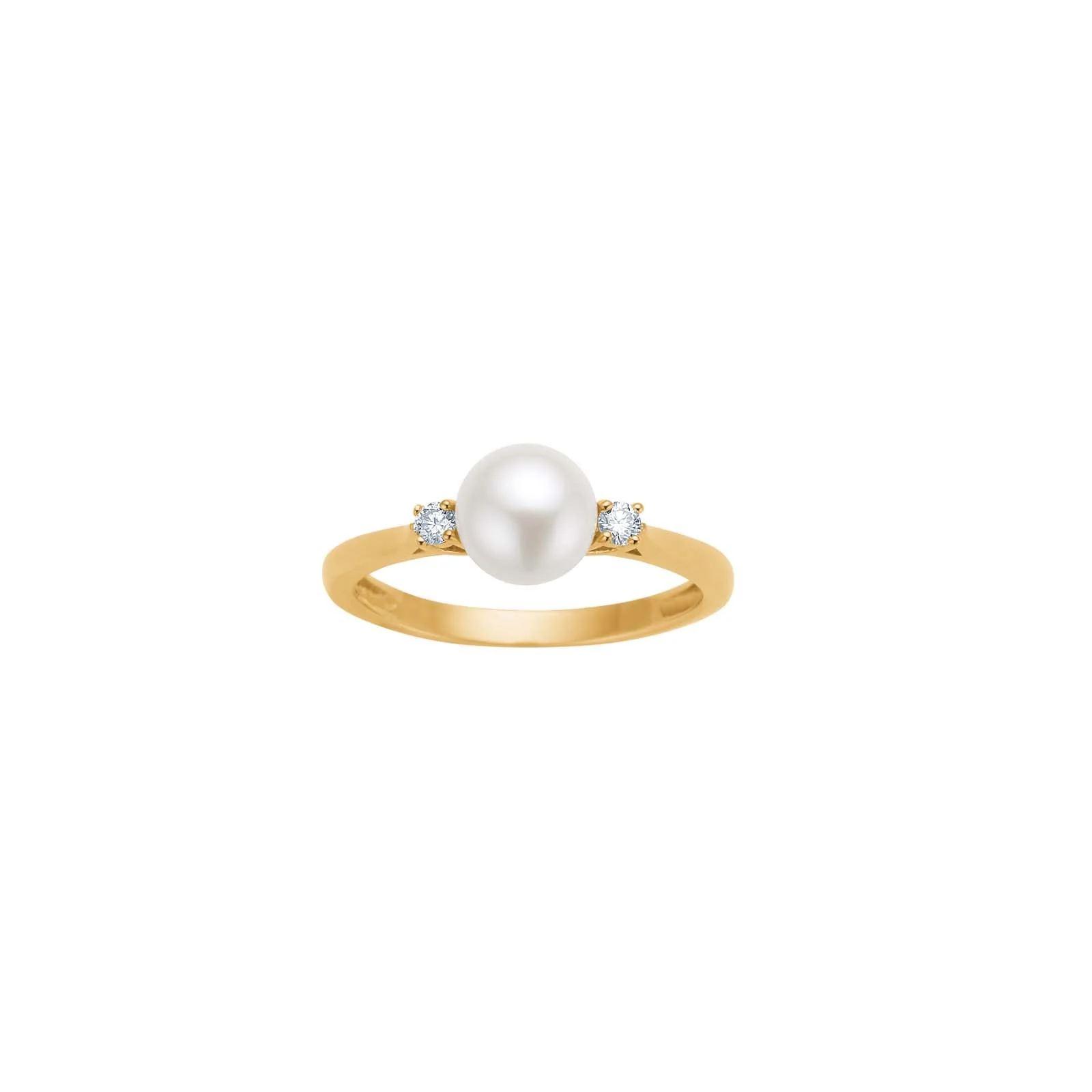 14 kt. guldring m. dia. 0.078ct W/SI