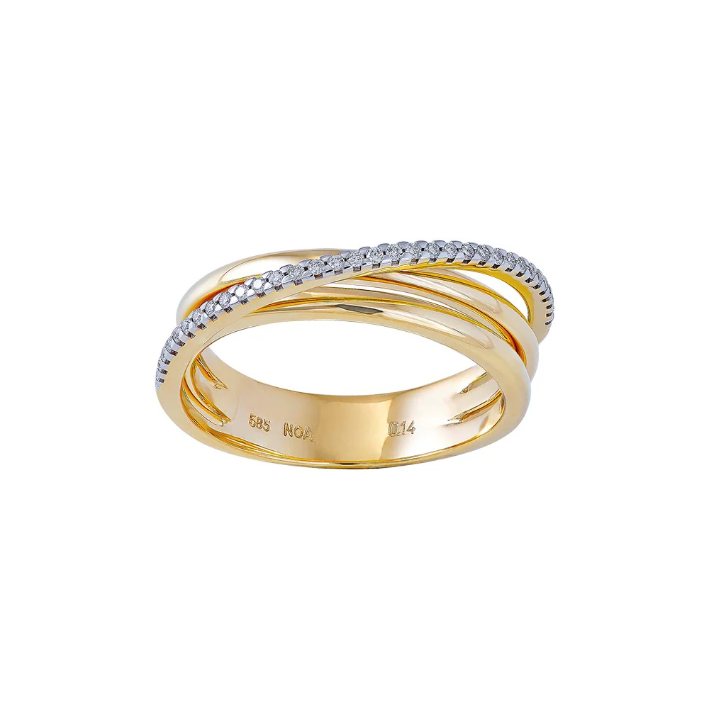 14 kt. guldring m/dia. 0.14ct W/SI