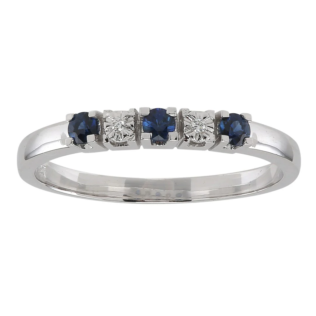 14 kt. hvidguld 0,011ct TW/SI safir 0,23ct