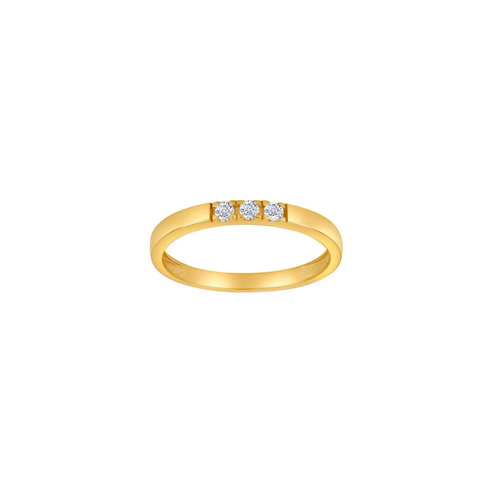 14kt. Guld alliancering m. 3 cz.