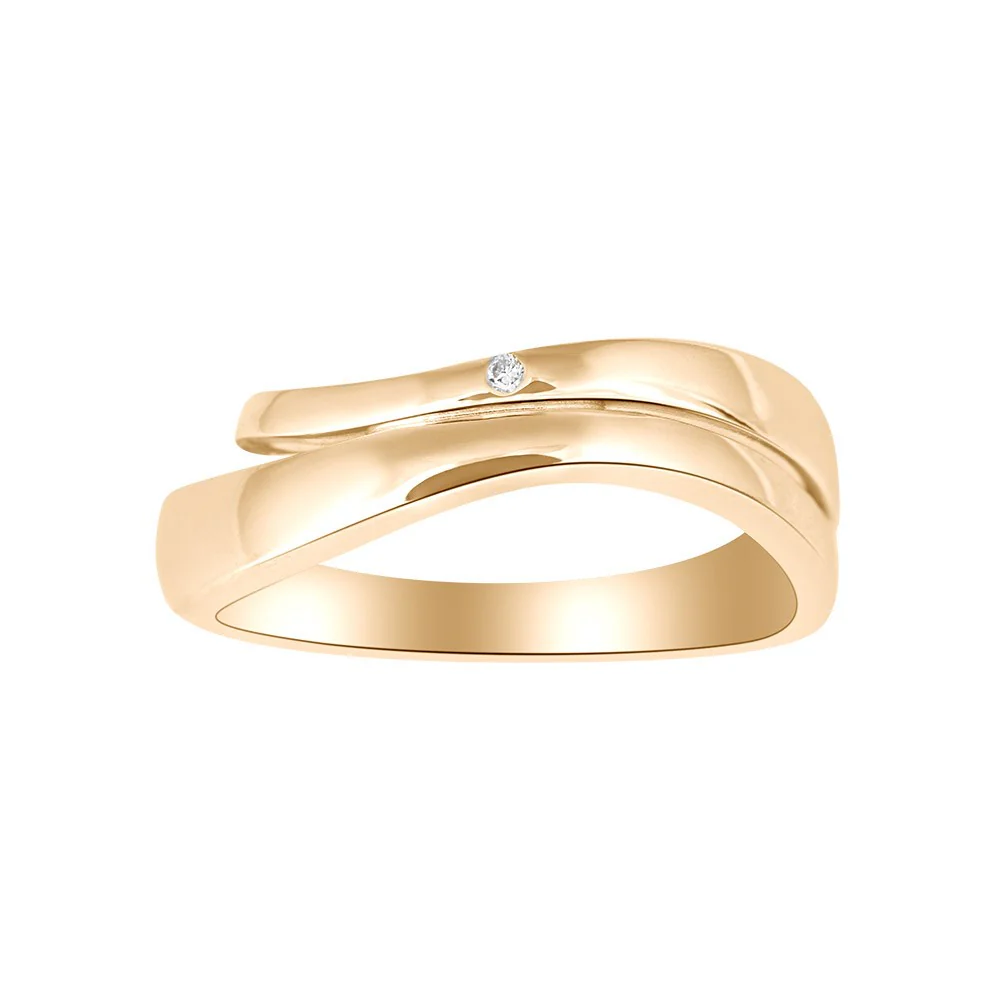 14kt. guld ring m. dia. 0.008ct W/SI