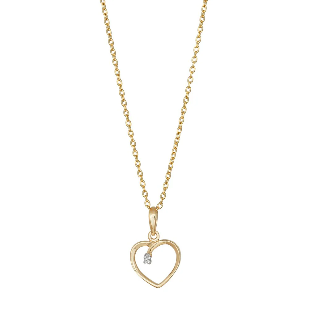14kt. guldhjerte m/dia. 0.005ct W/SI inkl. forg. k