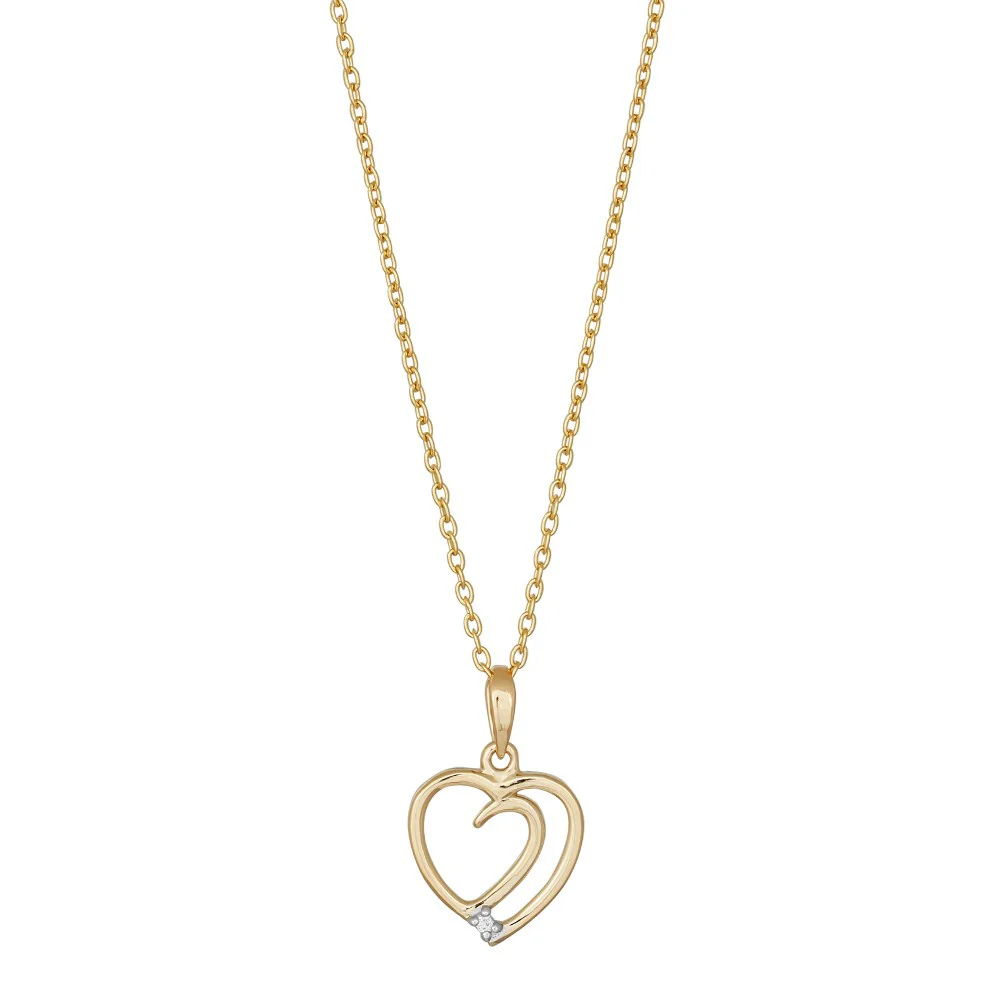 14kt. guldhjerte m/dia. 0.005ct W/SI inkl. forg. K