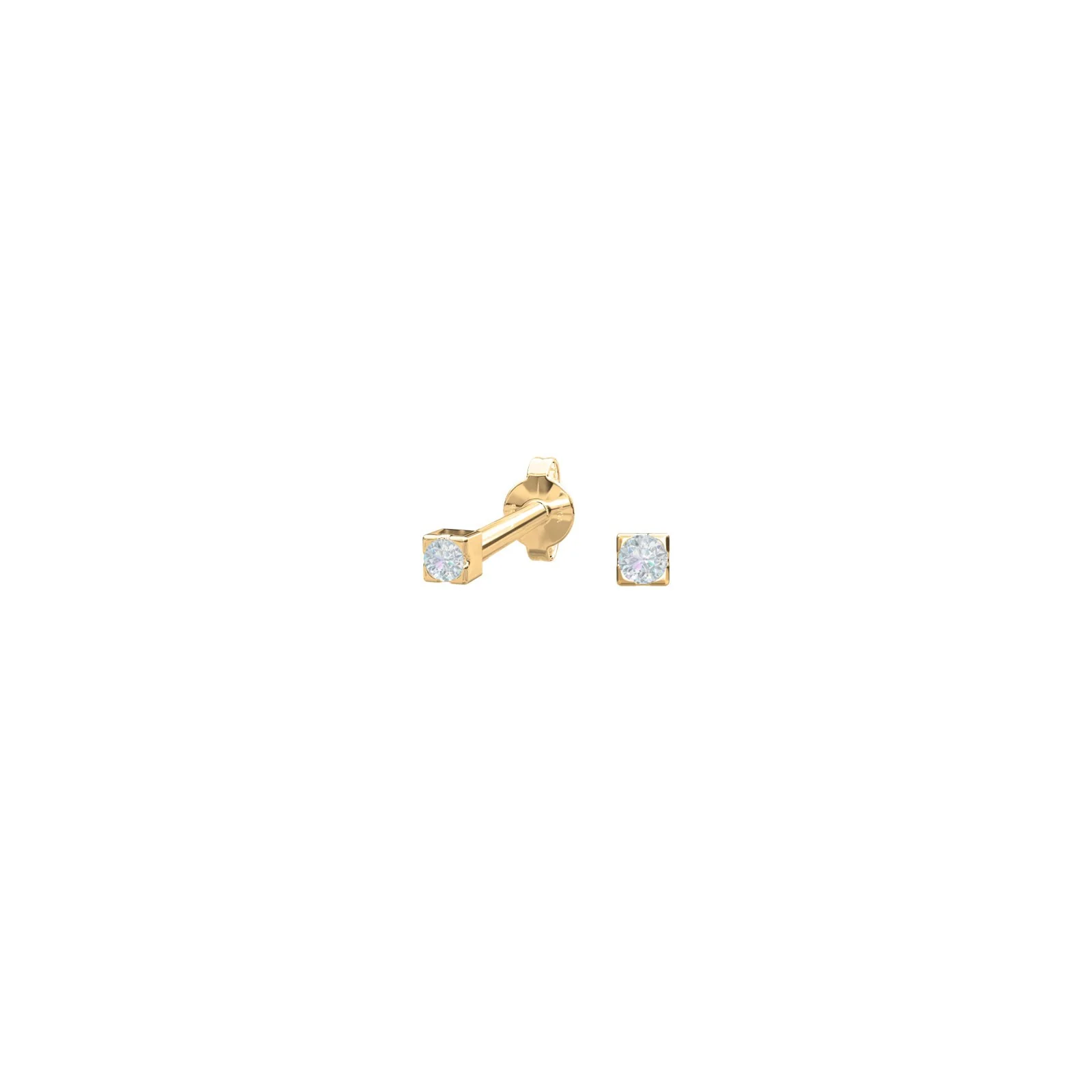 14kt. guldørestikker m/1 dia 0,004ct 1,5mm