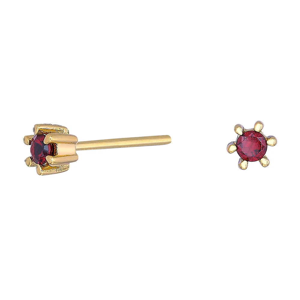 14kt. guldørestikker m/granat 2,2mm