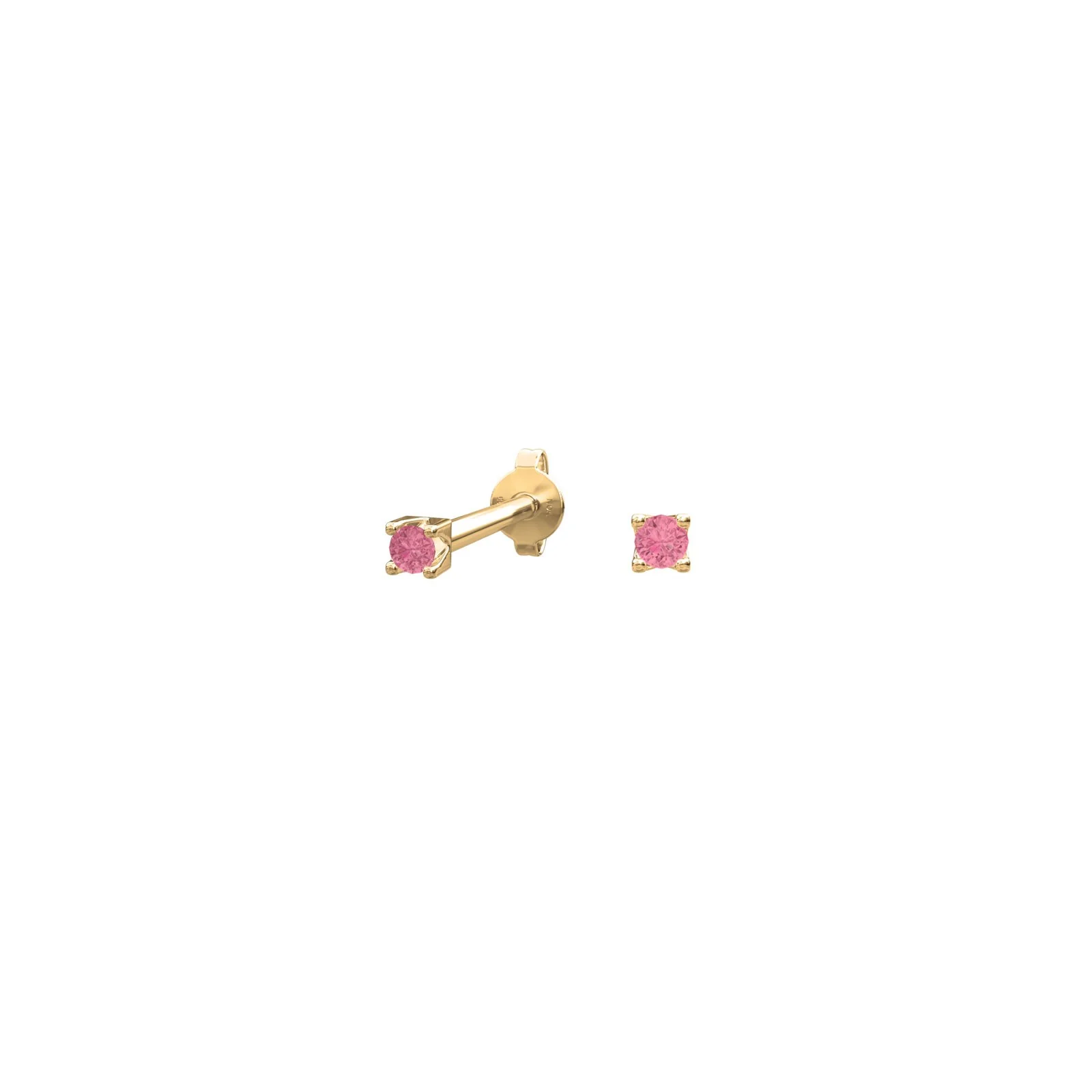 14kt. guldørestikker pink topaz