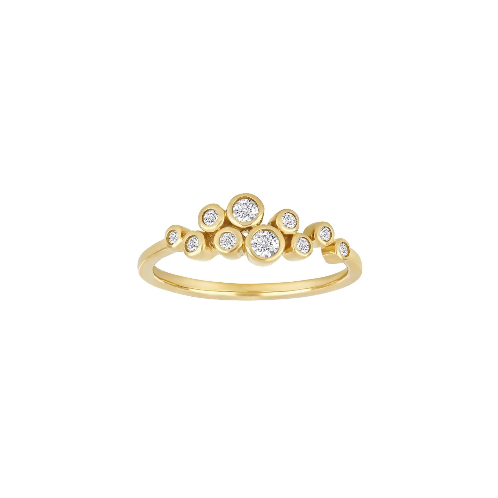 14kt. guldring 10 x rørfatning m/dia. 0.20ct W/SI