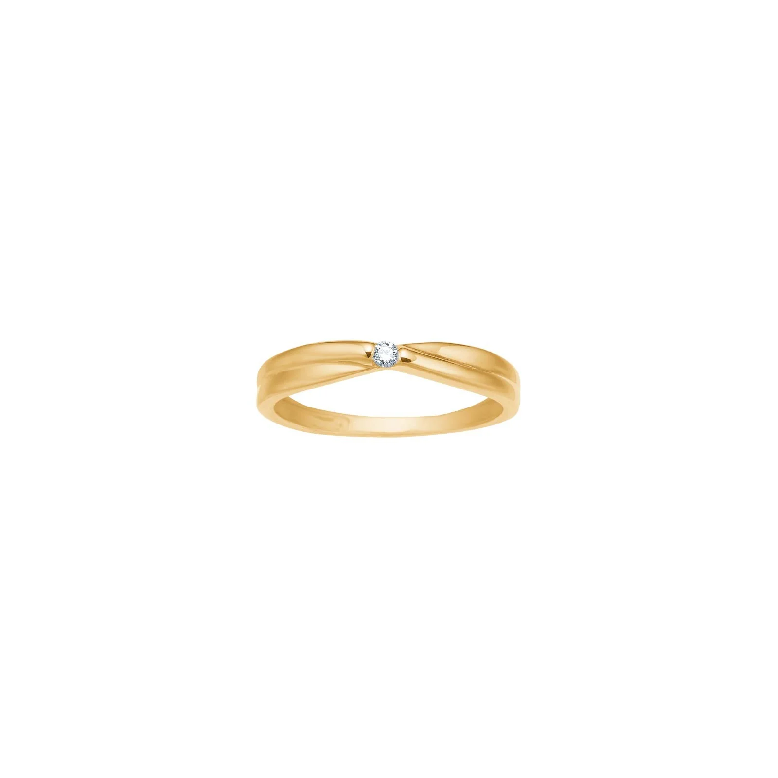14kt. guldring m. 0,03ct W/SI