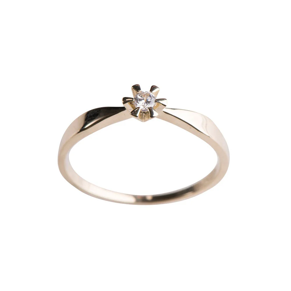14kt. guldring m/cz
