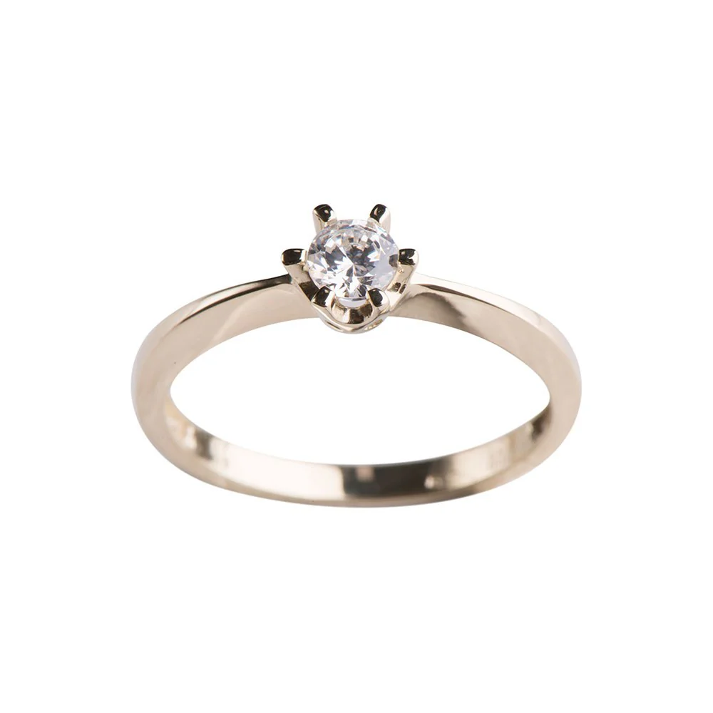 14kt. guldring m/cz