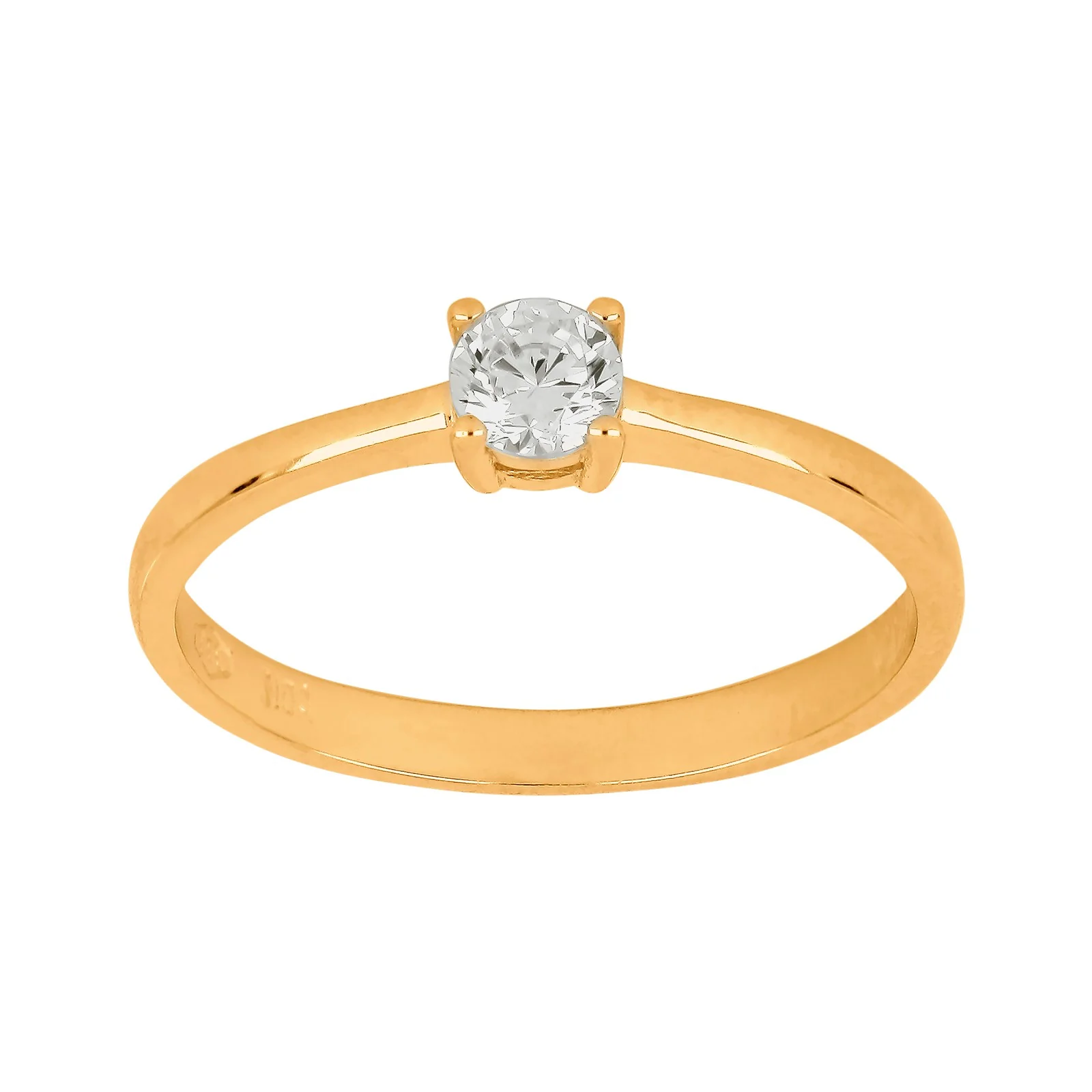 14kt. guldring m/cz i 4 grabber