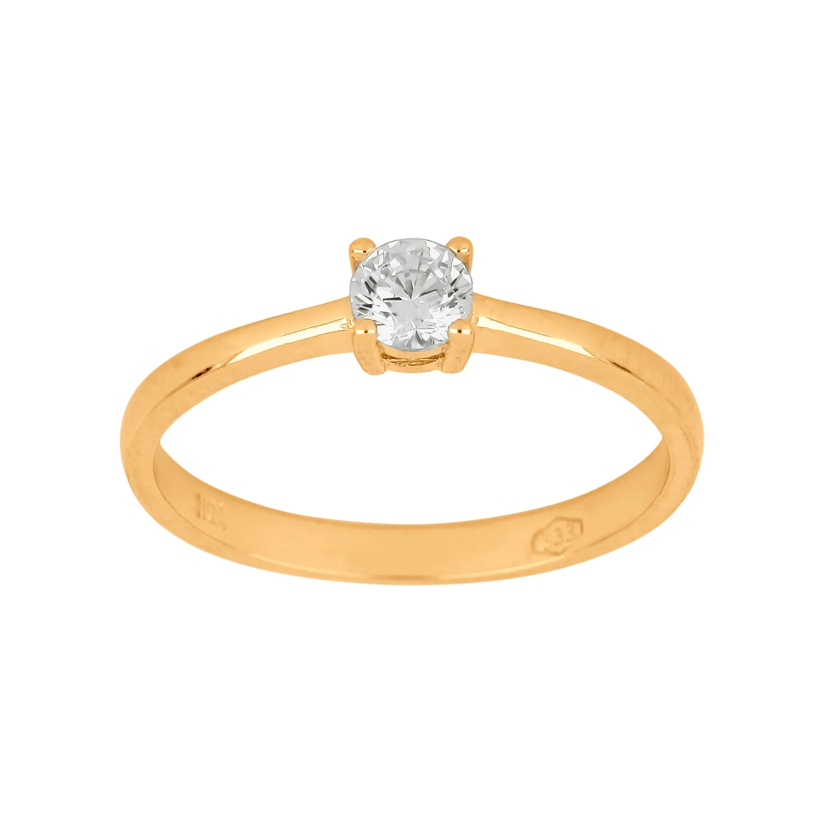 14kt. guldring m/cz i 4 grabber