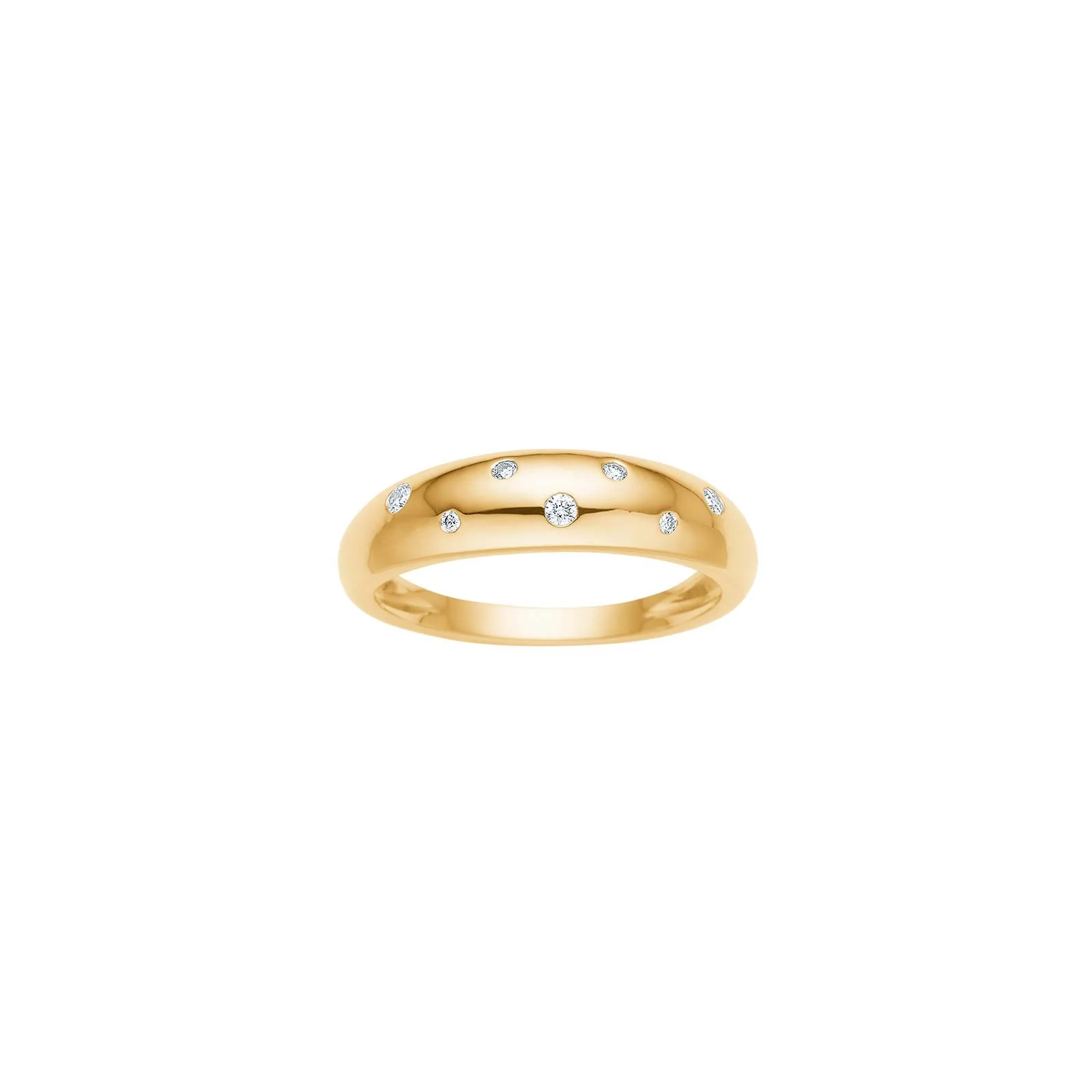 14kt. guldring m/dia. 0,07ct W/SI