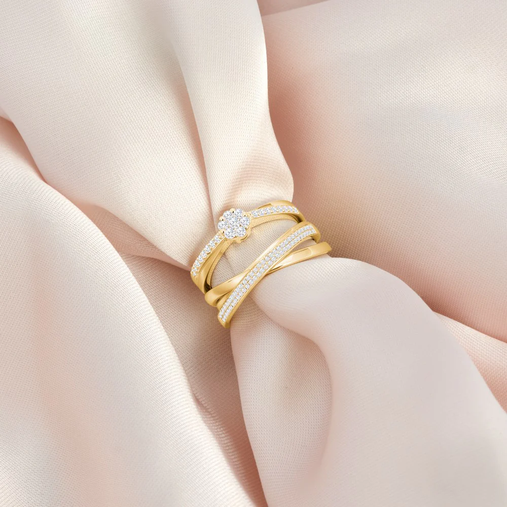 14kt. guldring m/dia. 0,10ct W/SI - Image 2