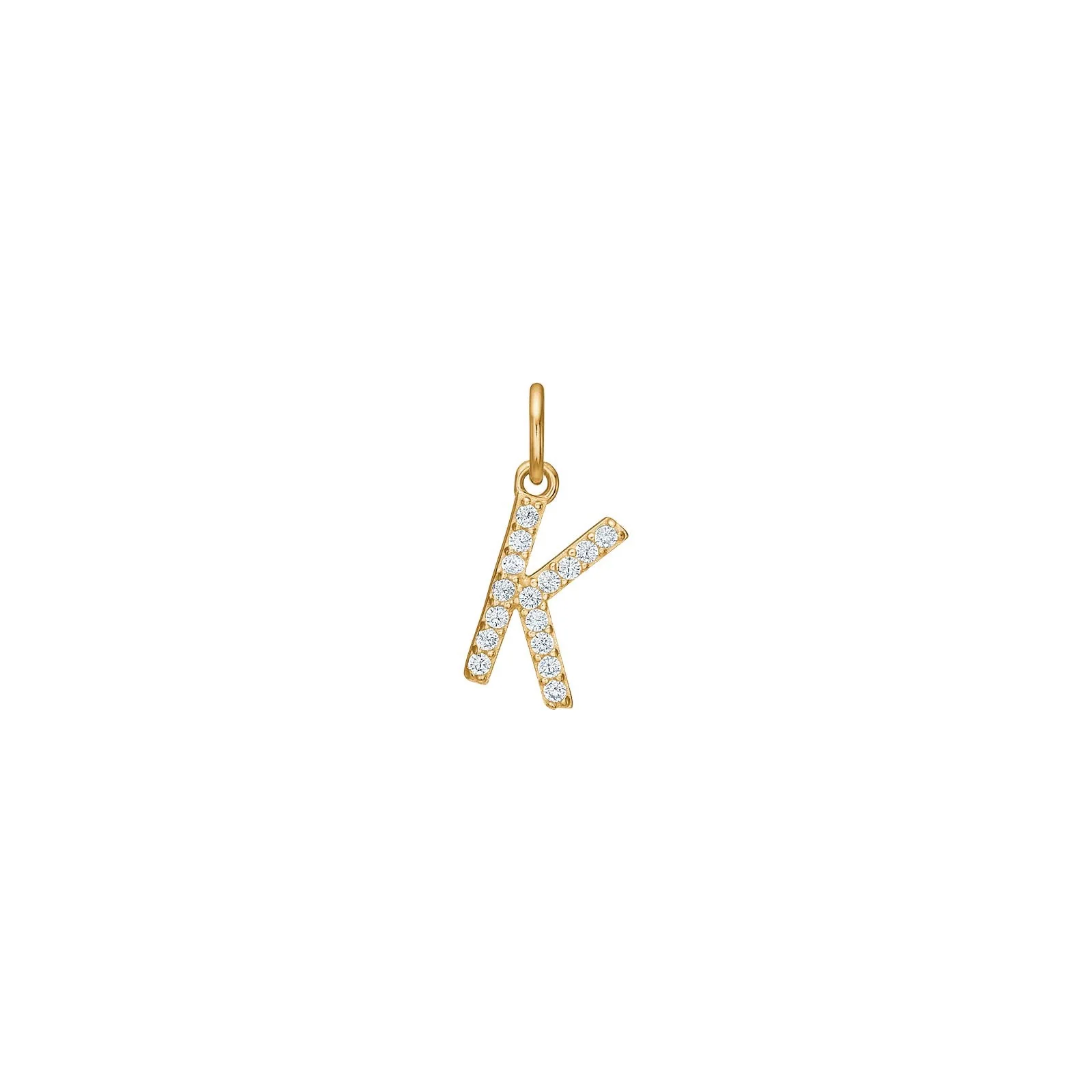 14kt. guldvedhæng bogstav m. cz - Image 17