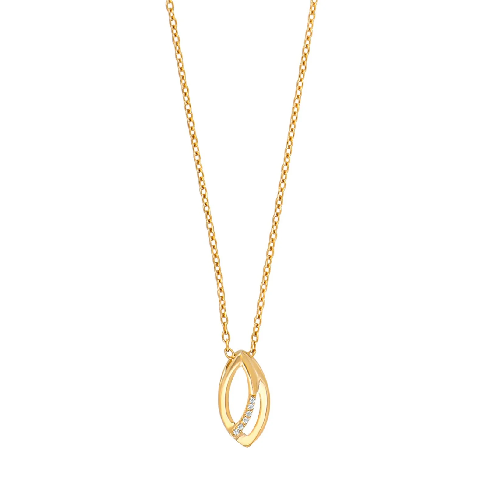 14kt. guldvedhæng m/dia. 0.01ct W/SI inkl. forg.