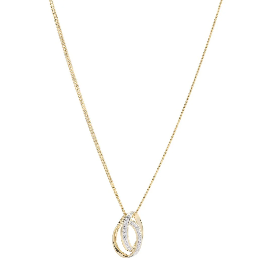 14kt. guldvedhæng m/dia. 0.020ct W/SI inkl. forg.