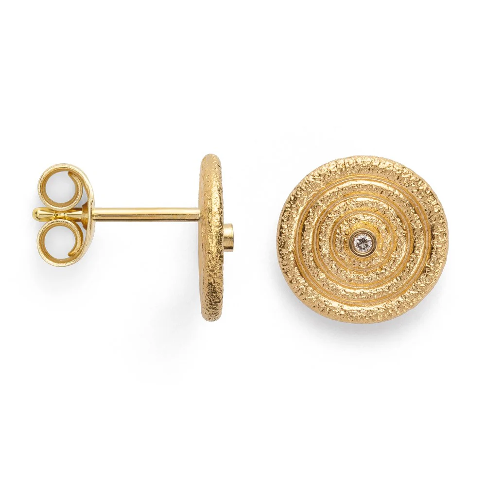 750/- ørehænger mat/børstet, br 0.01ct W-SI
