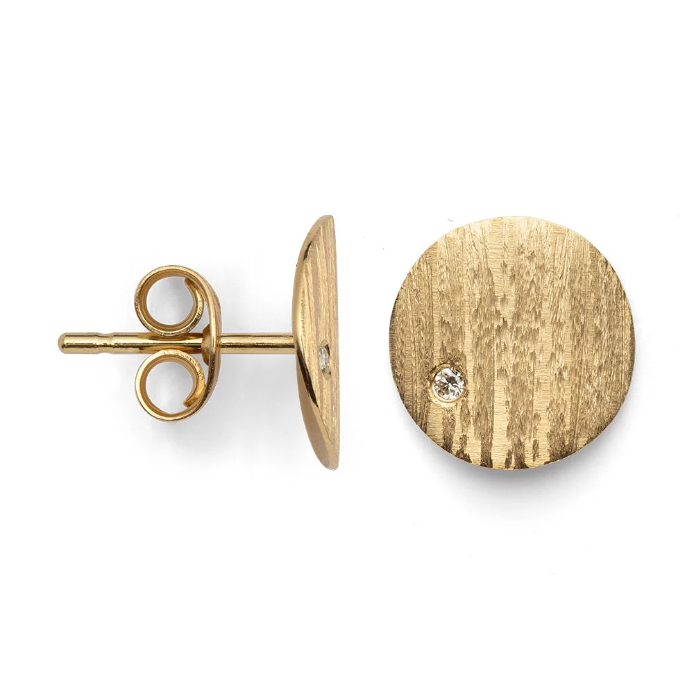 750/- ørehænger mat/børstet, brillant 0,02ct W-SI