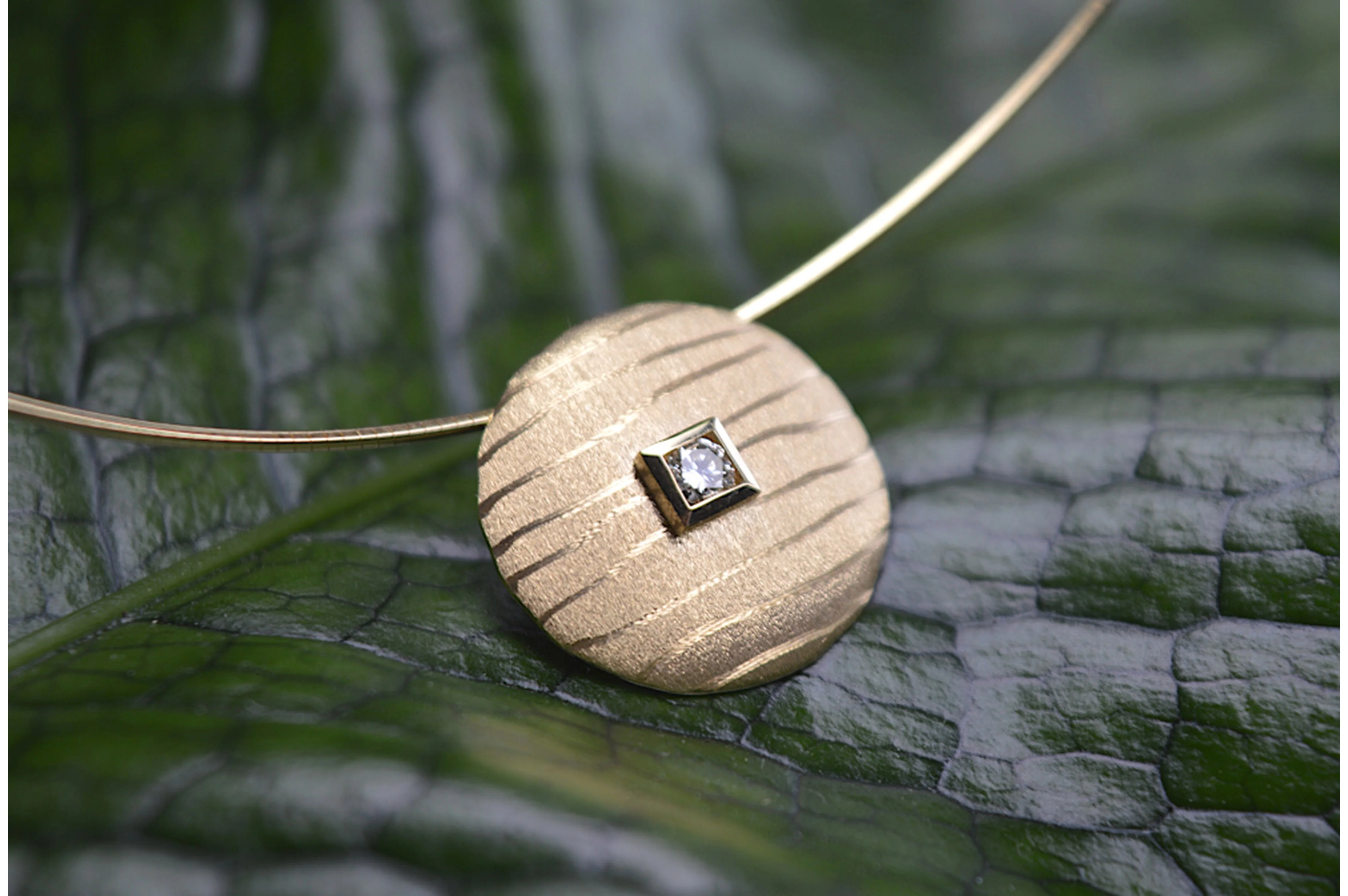 750/- Vedhæng mat/børstet, br. 0,06ct W-SI - Image 5