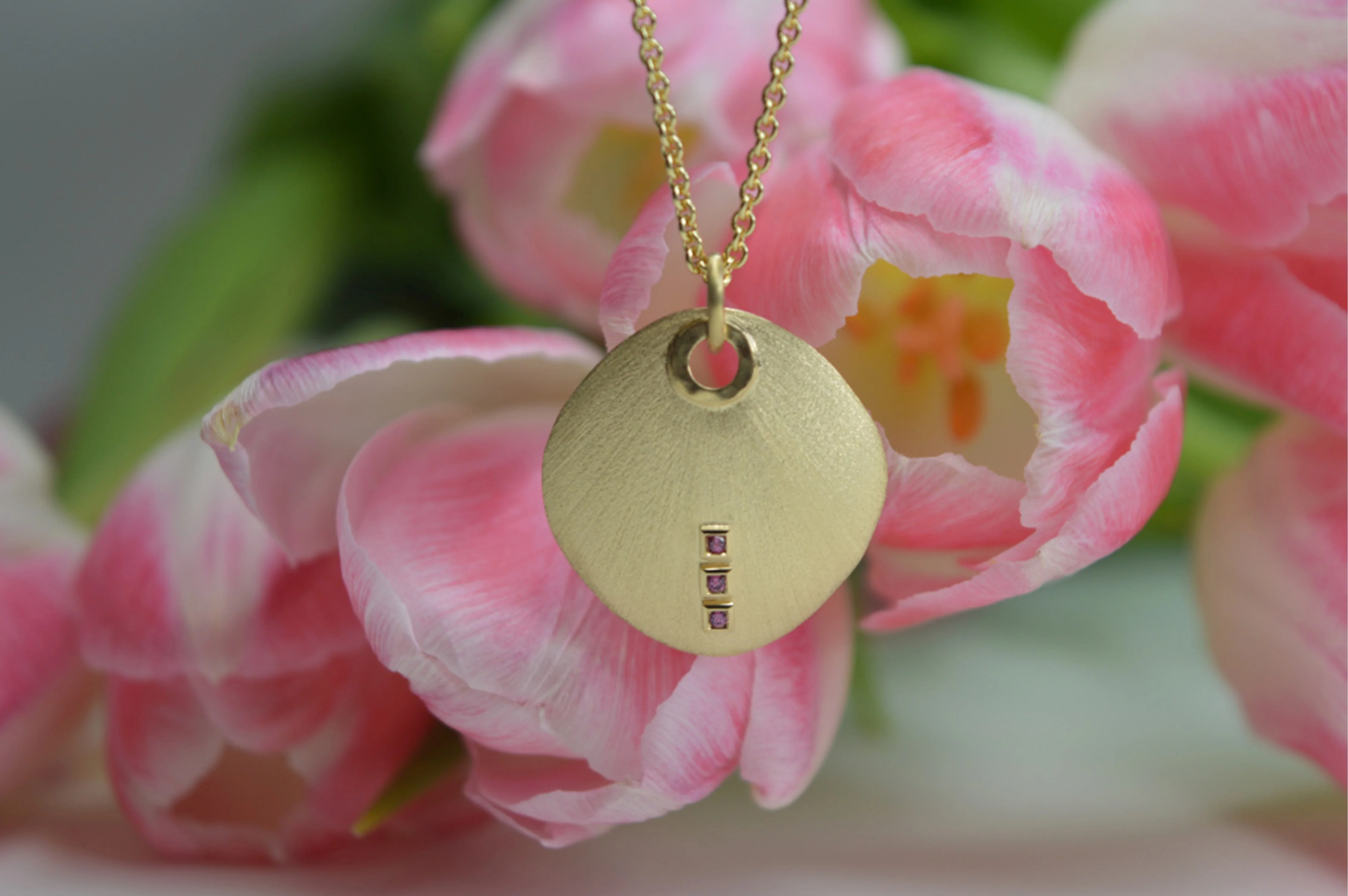 750/- Vedhæng mat/børstet, rhodolit 0,03ct - Image 5