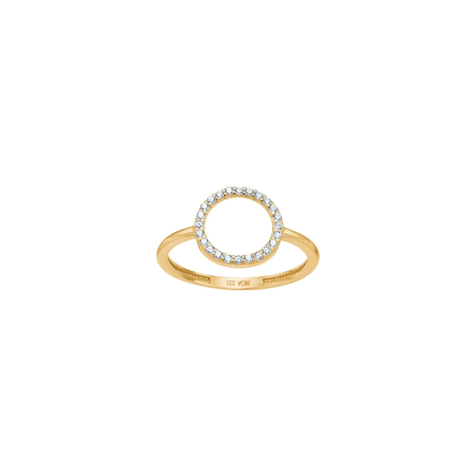 8kt. guldring cirkel m. cz