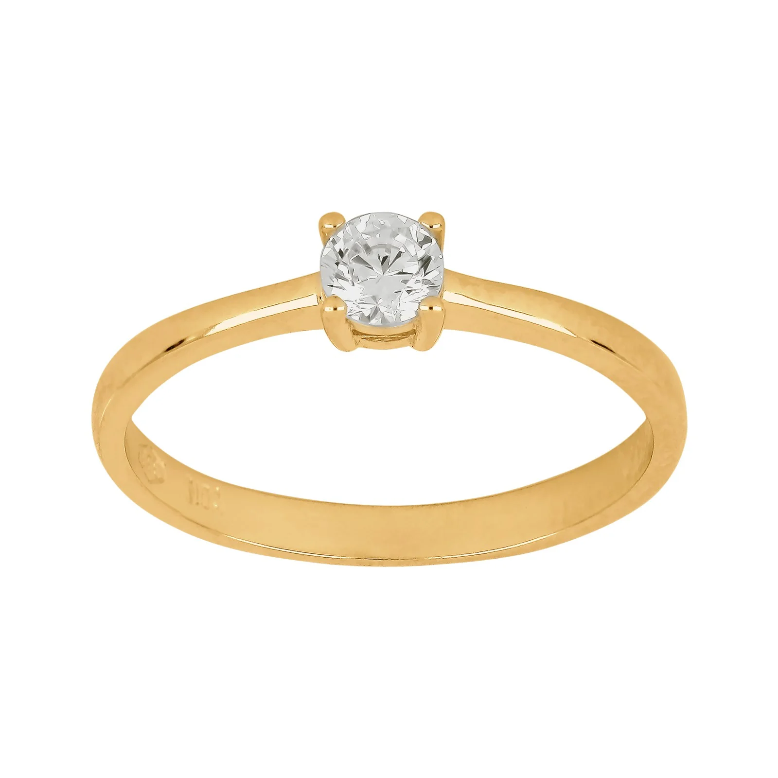 8kt. guldring m/cz i 4 grabber