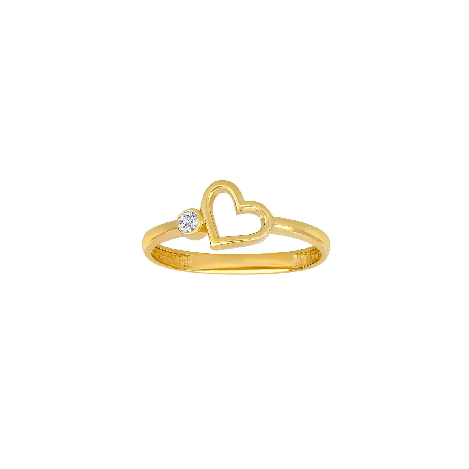 8kt. guldring m/hjerte og cz