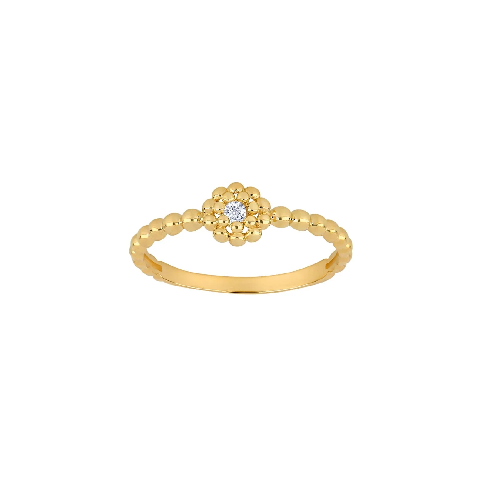 8kt. guldring m/kugler og cz