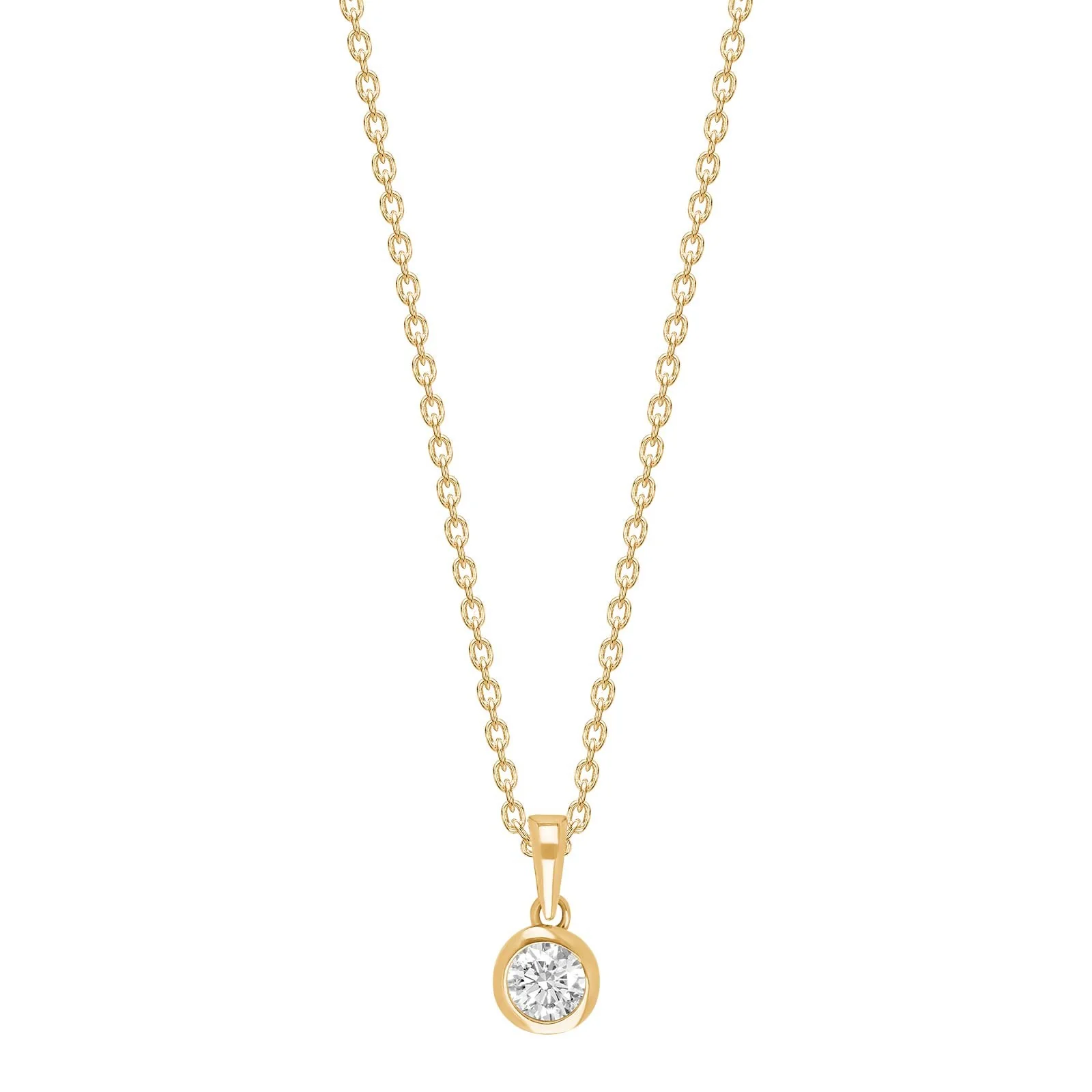 8kt. guldvedhæng m/6mm cz i rørfatning inkl. forg.