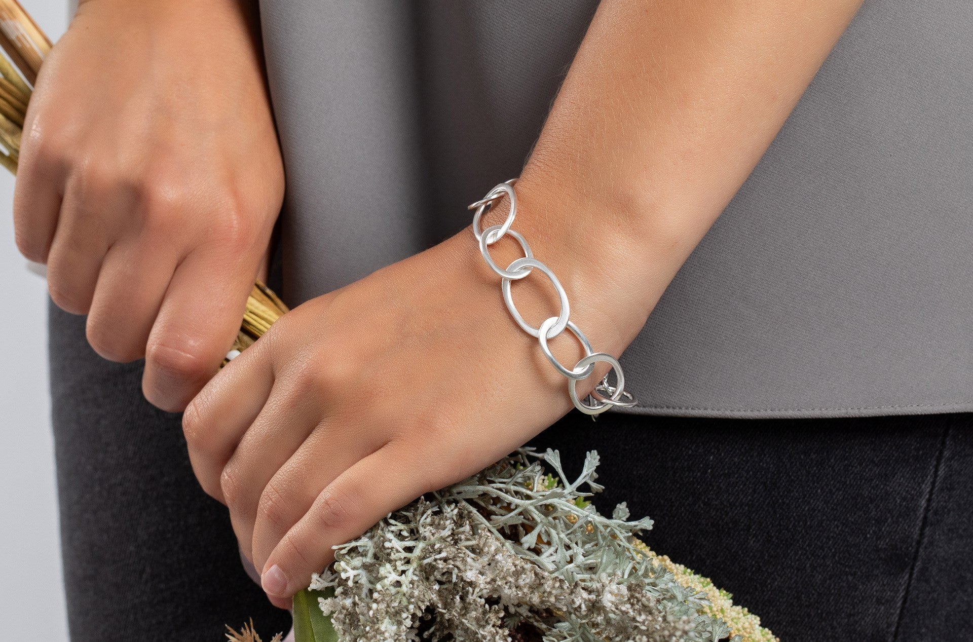 925/- armbånd mat, 17cm + 3cm - Image 5