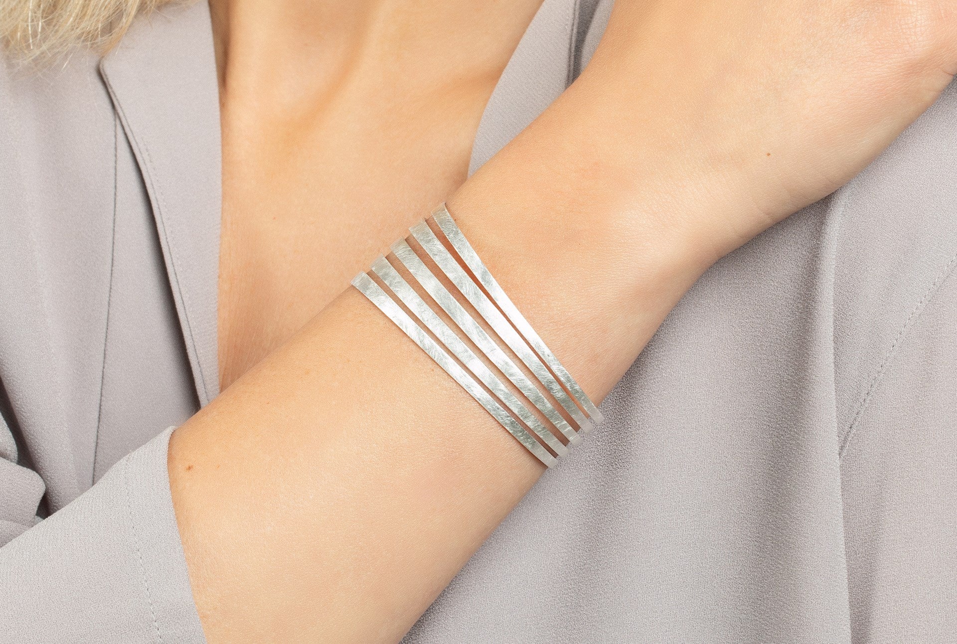 925/- Armring børstet - Image 2