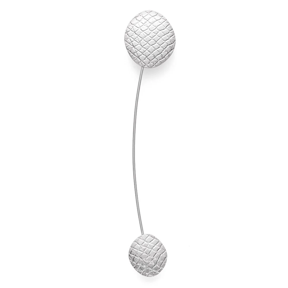 925/- Broche specielt struktureret, stålnål