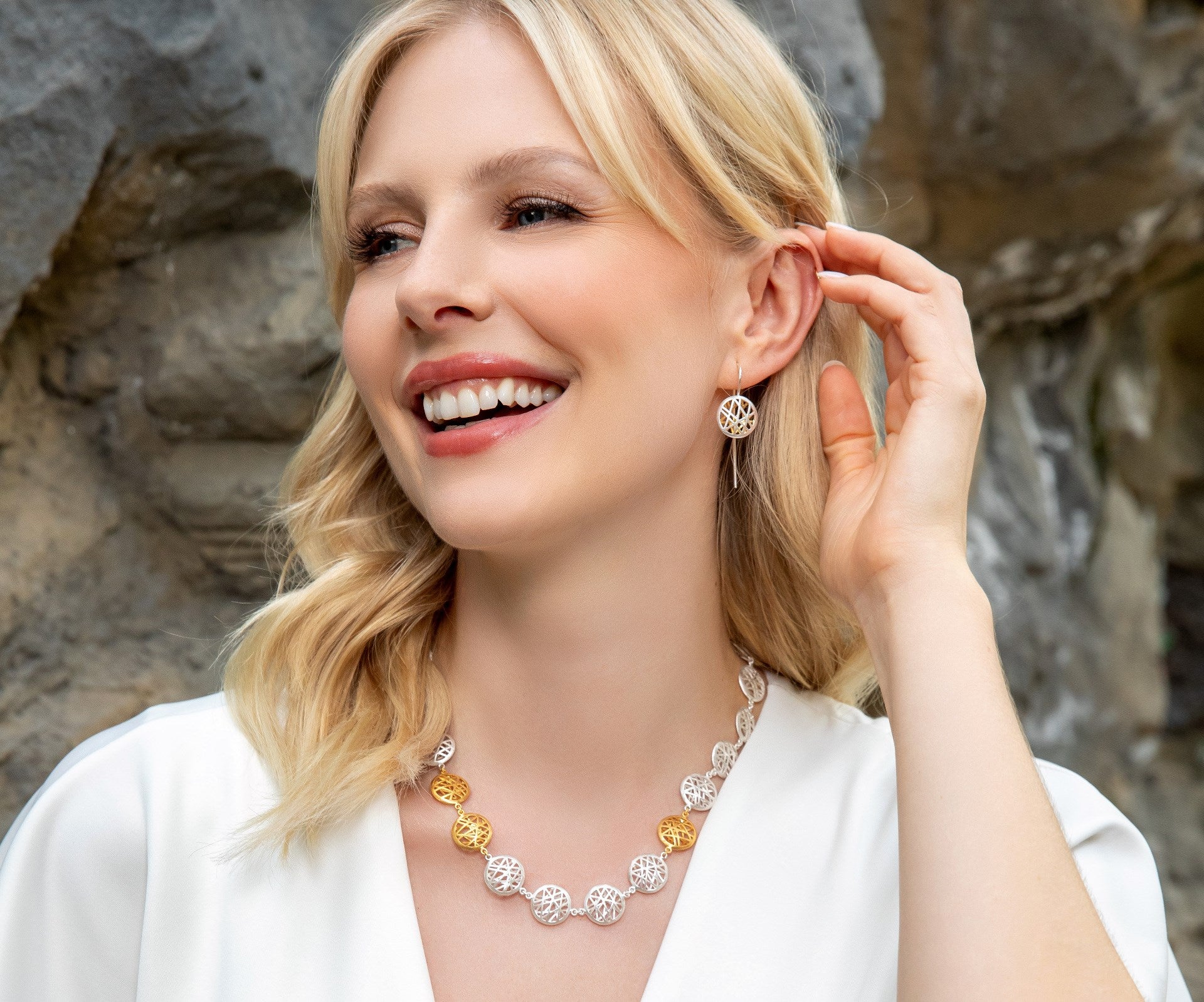 925/- collier "50 Years" delvis fg, børstet 43+3cm - Image 3
