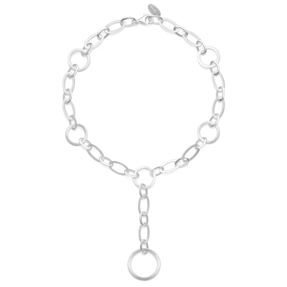 925/- collier børstet/blank, 45cm