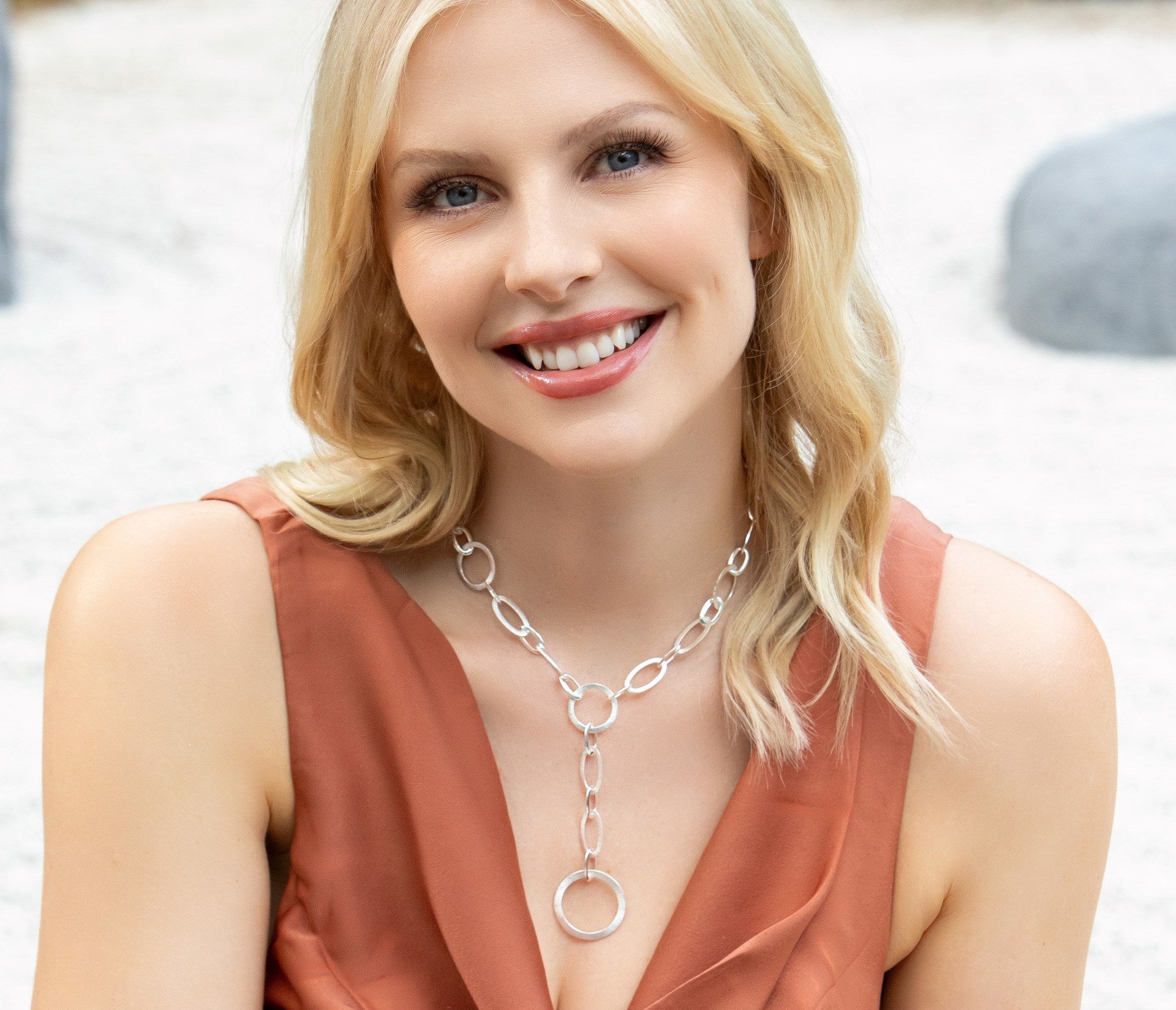 925/- collier børstet/blank, 45cm - Image 3
