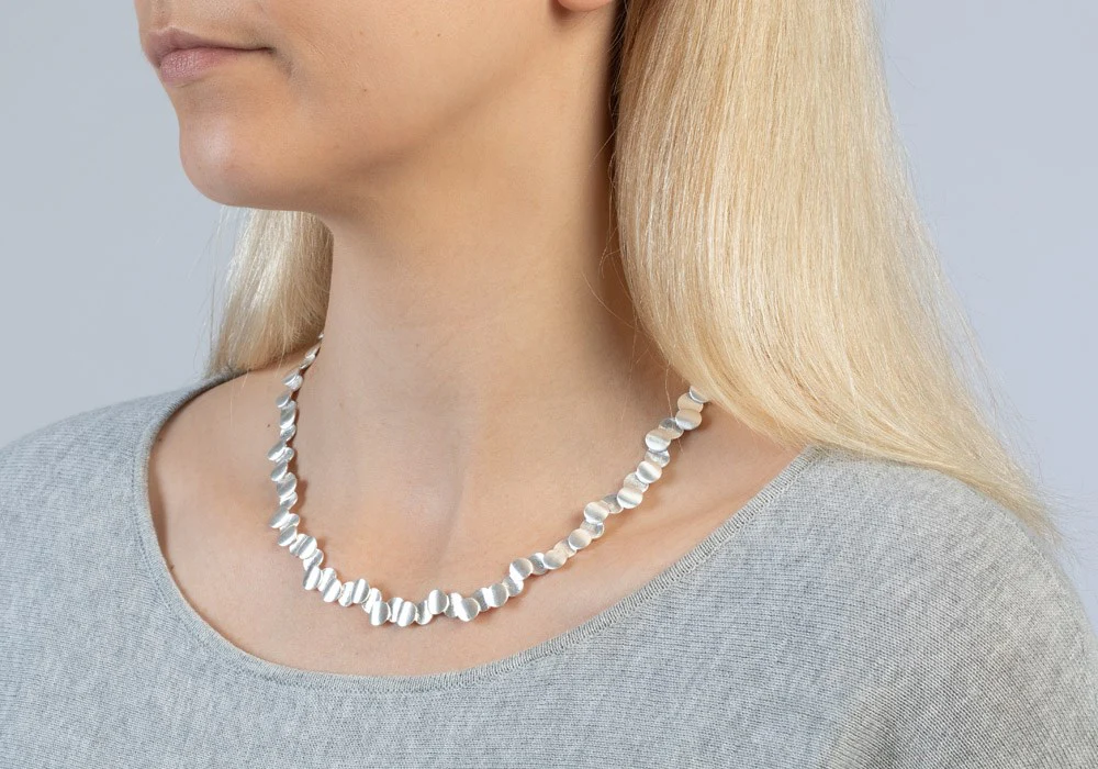 925/- collier mat/børstet, 45cm +3cm - Image 3