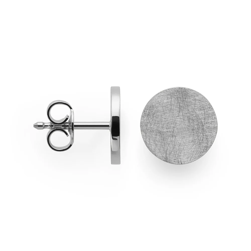 925/- øreringe, børstet/blank, 8mm