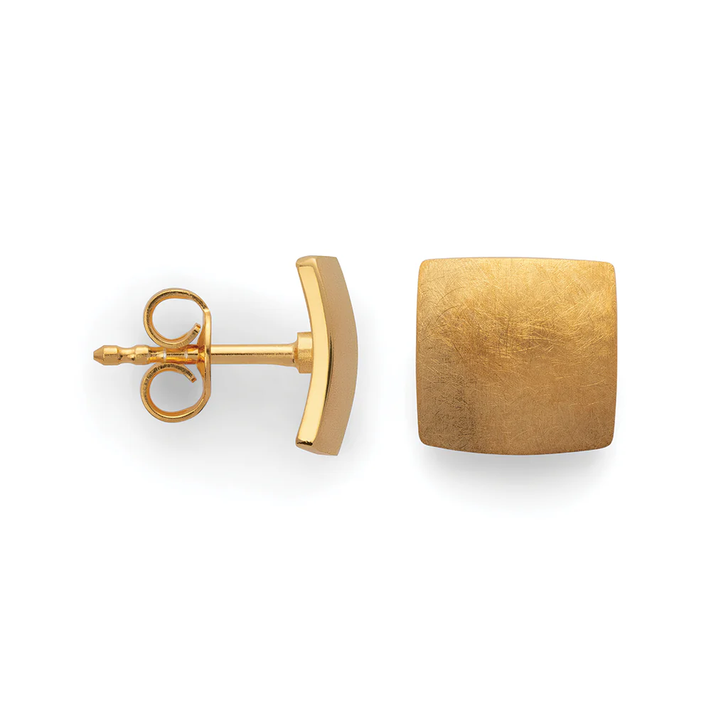 925/- øreringe, fg., børstet/pol., 10mm