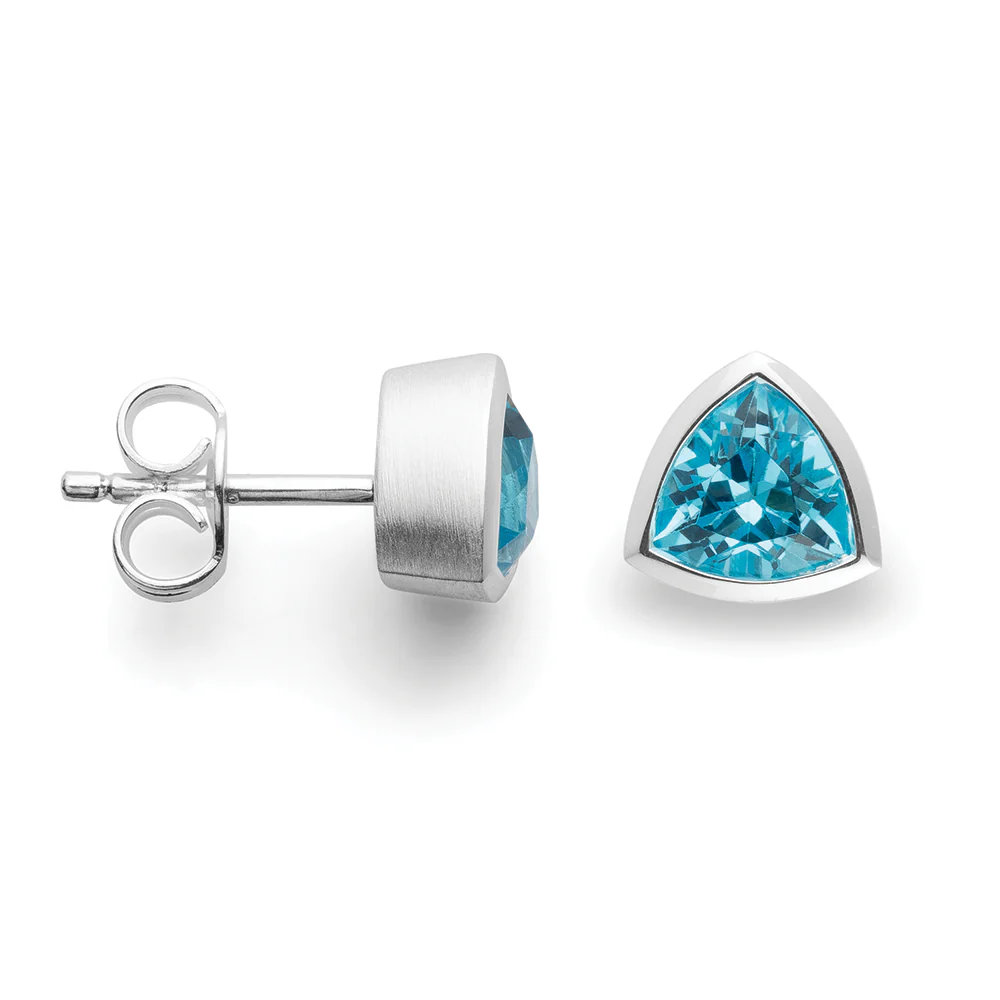 925/- øreringe, mat, blå topaz 1,85ct - Image 4