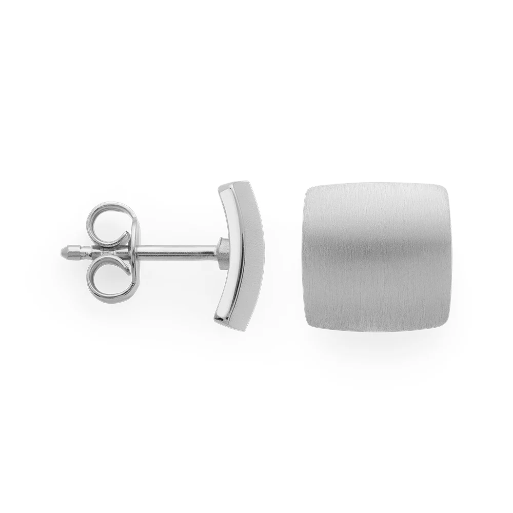 925/- øreringe, mat/blank,10mm