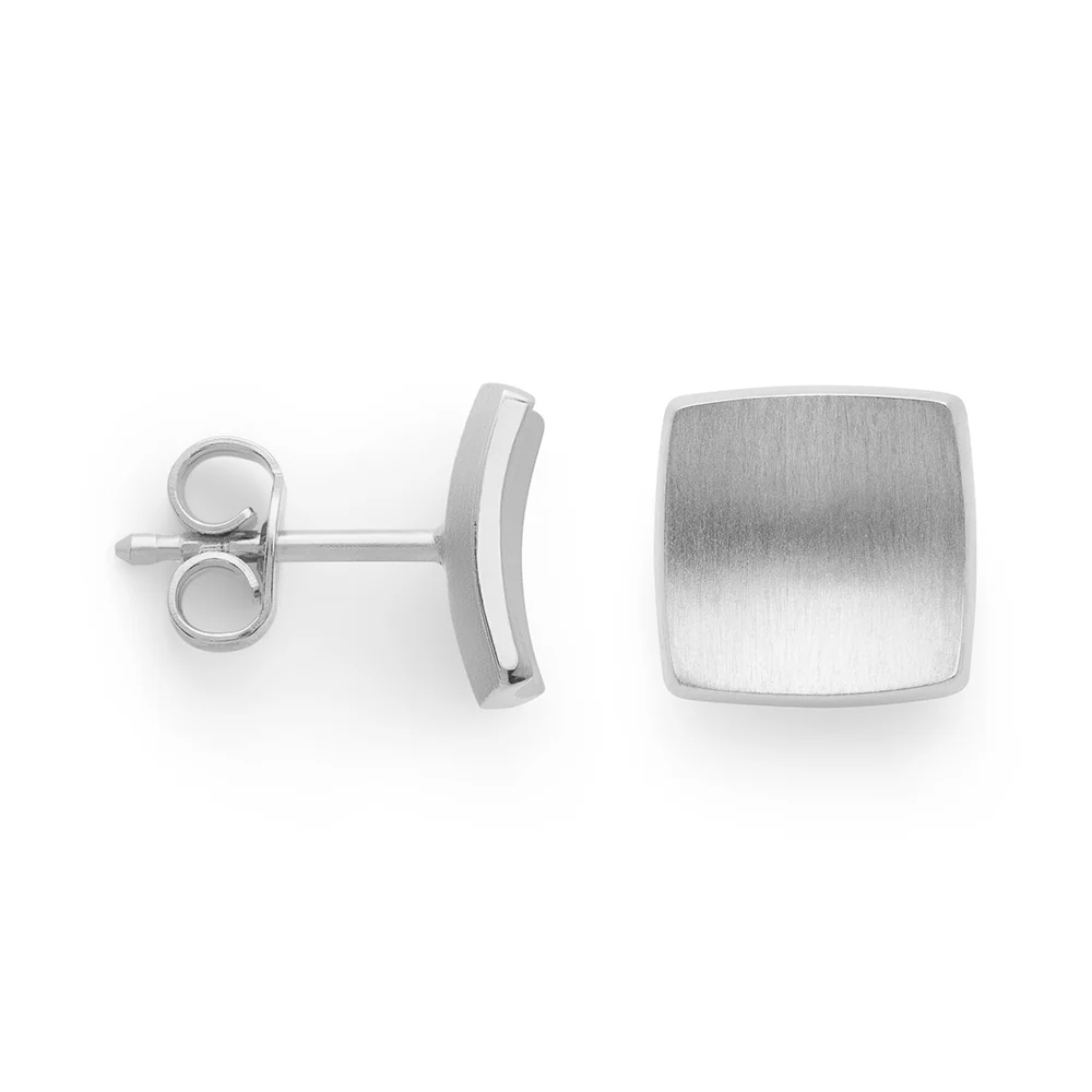 925/- øreringe, mat/blank,10mm