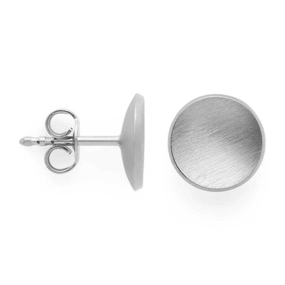 925/- øreringe, mat/blank,10mm
