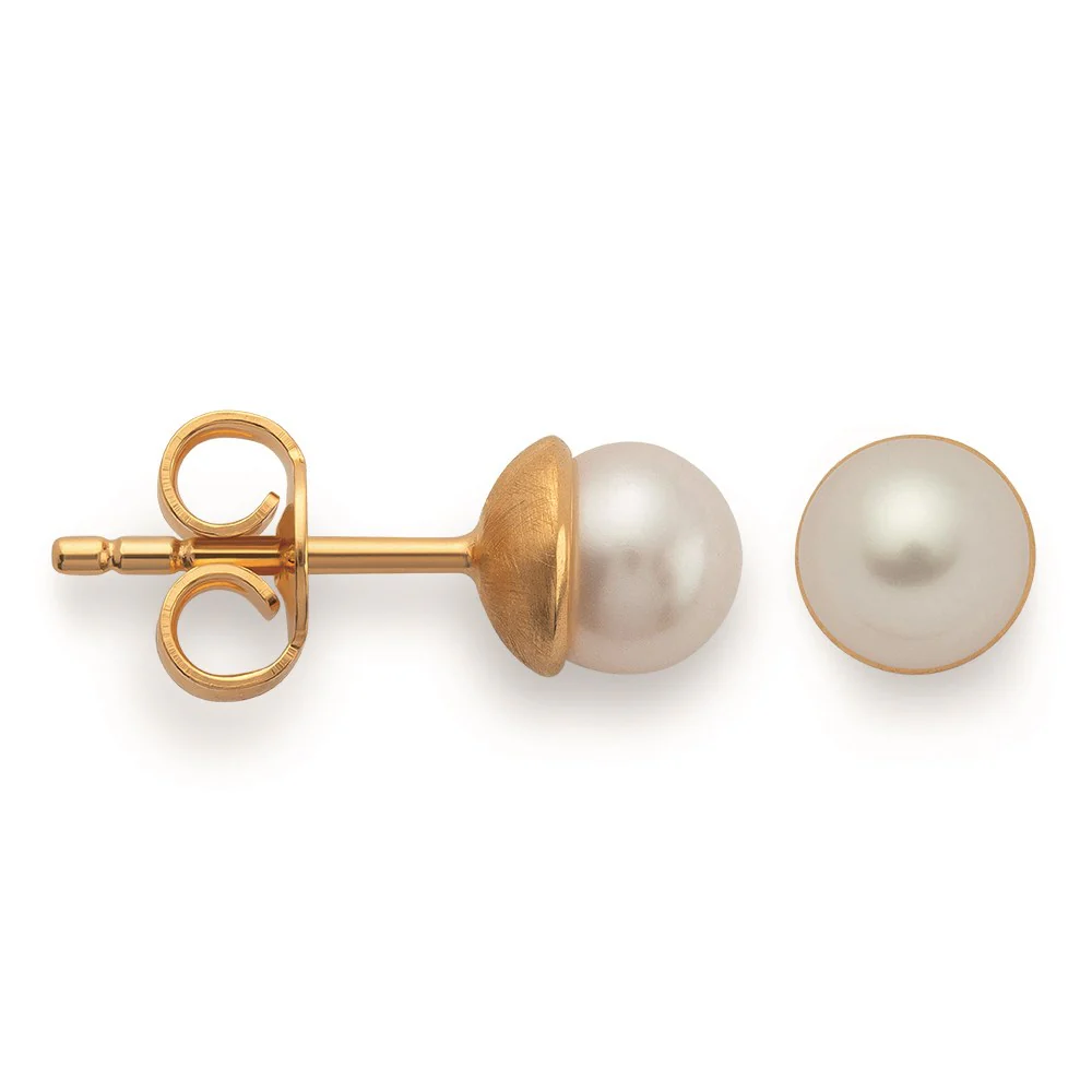 925/- Ørestikker, fg, poleret, kulturperle 2.1ct