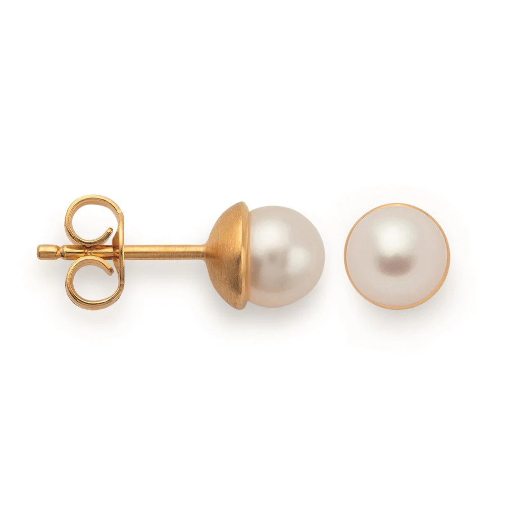 925/- Ørestikker, fg, poleret, kulturperle 2.9ct