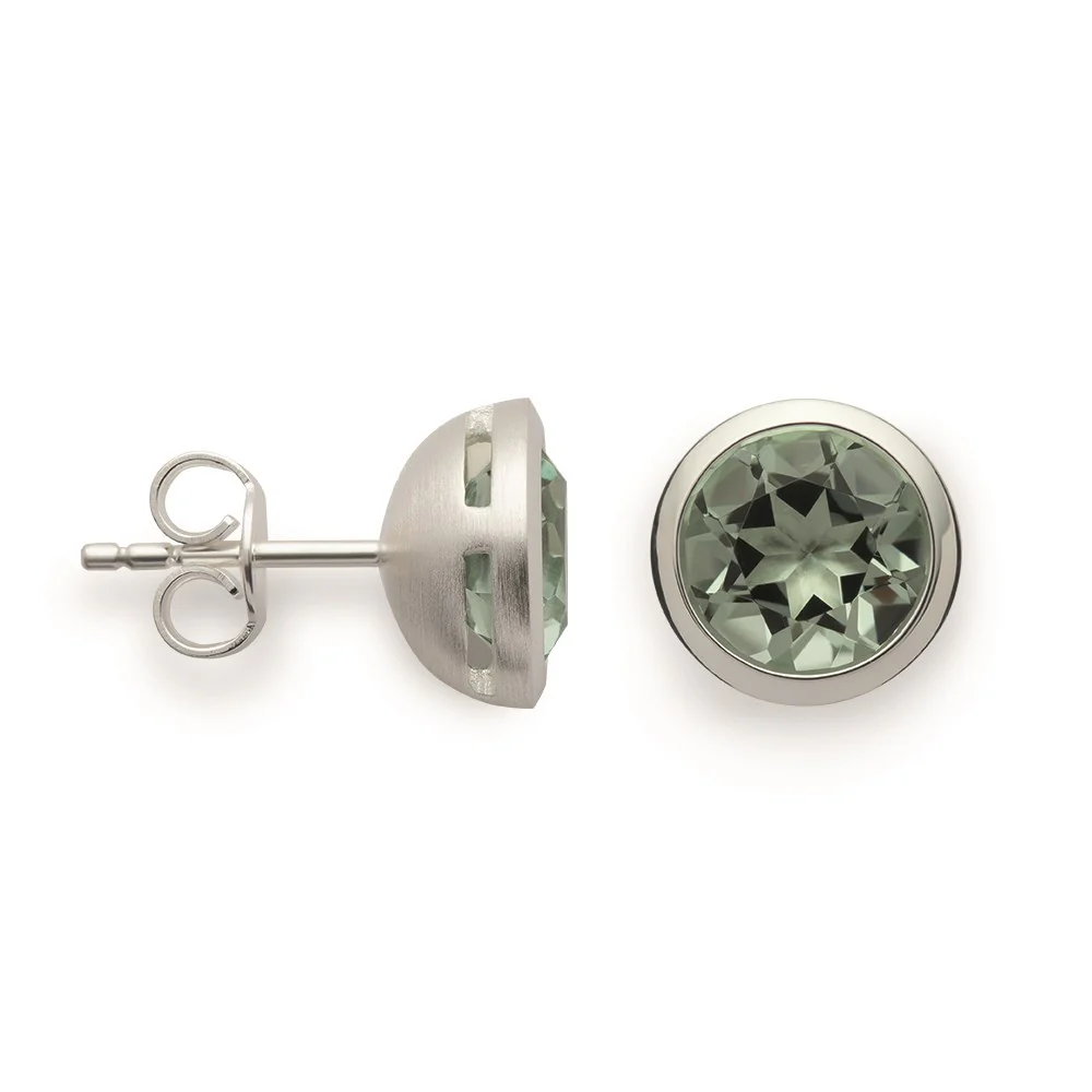 925/- Ørestikker, mat/poleret, Gr. Ametyst 3.3ct