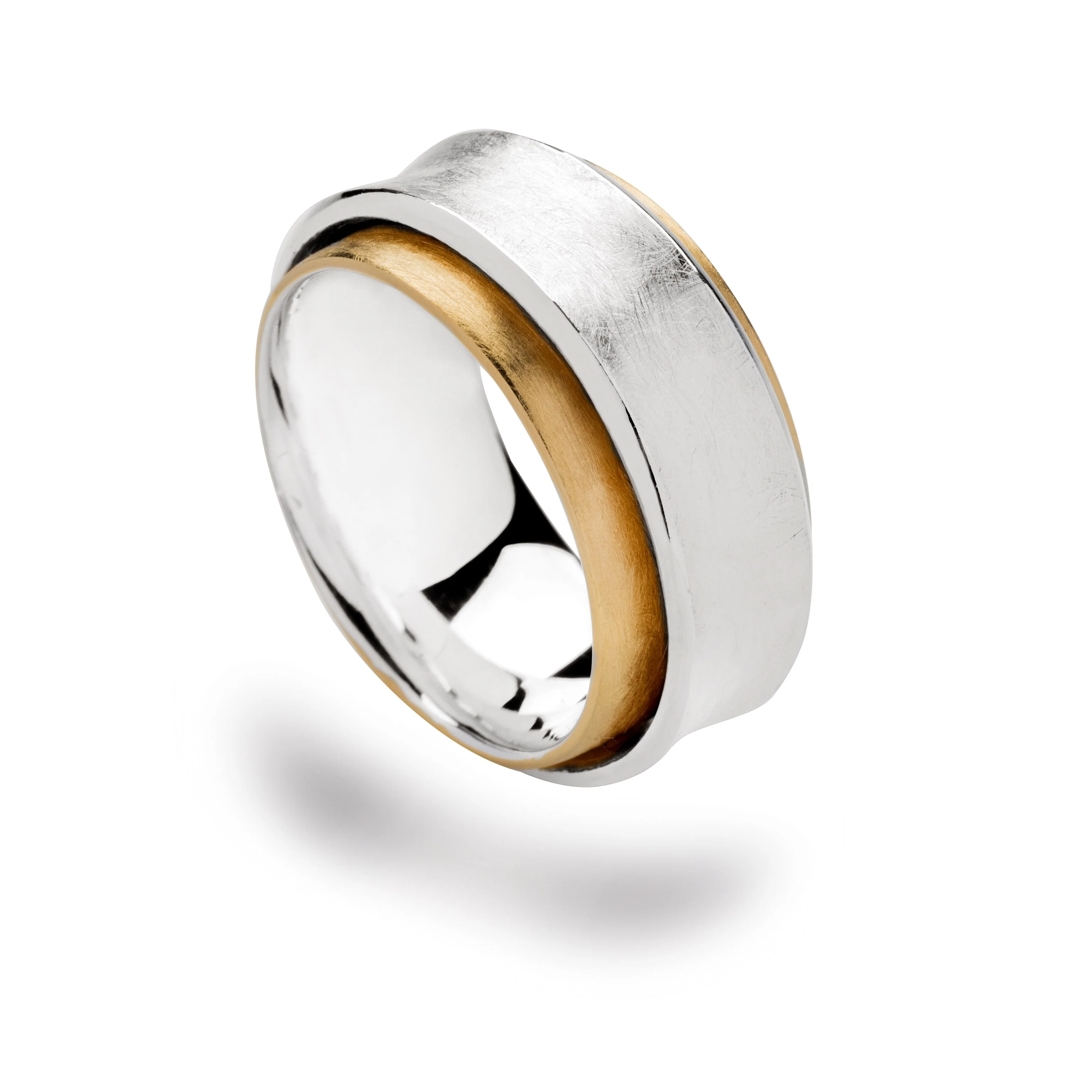 925/- Ring, delvis fg børstet