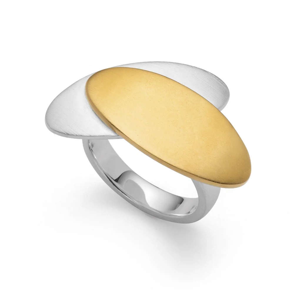 925/- Ring, delvis fg mat